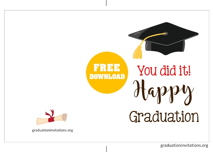 Free Printable Graduation Thank You Cards Templates Graduation Invitations