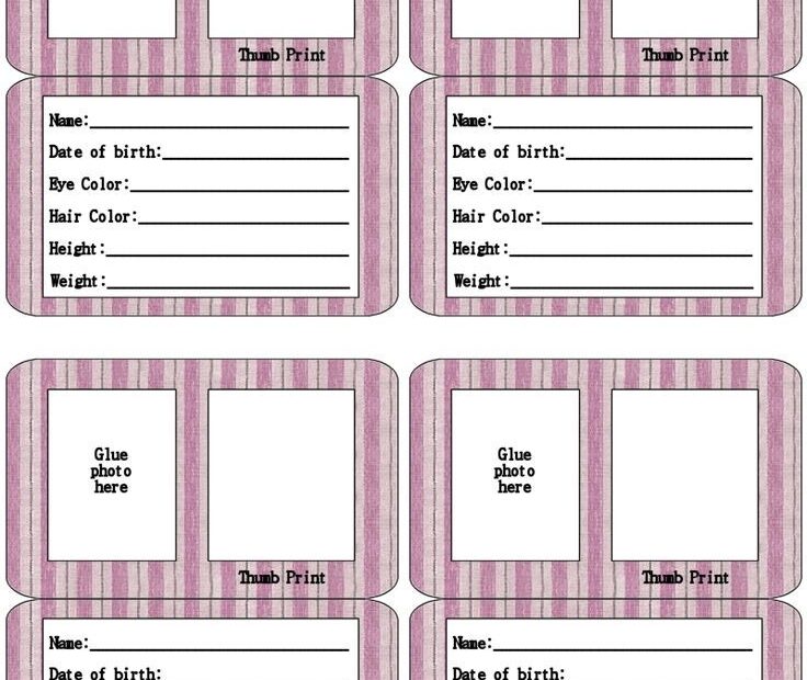 Free Printable Id Card Templates Addictionary 3A0 Id Card Template