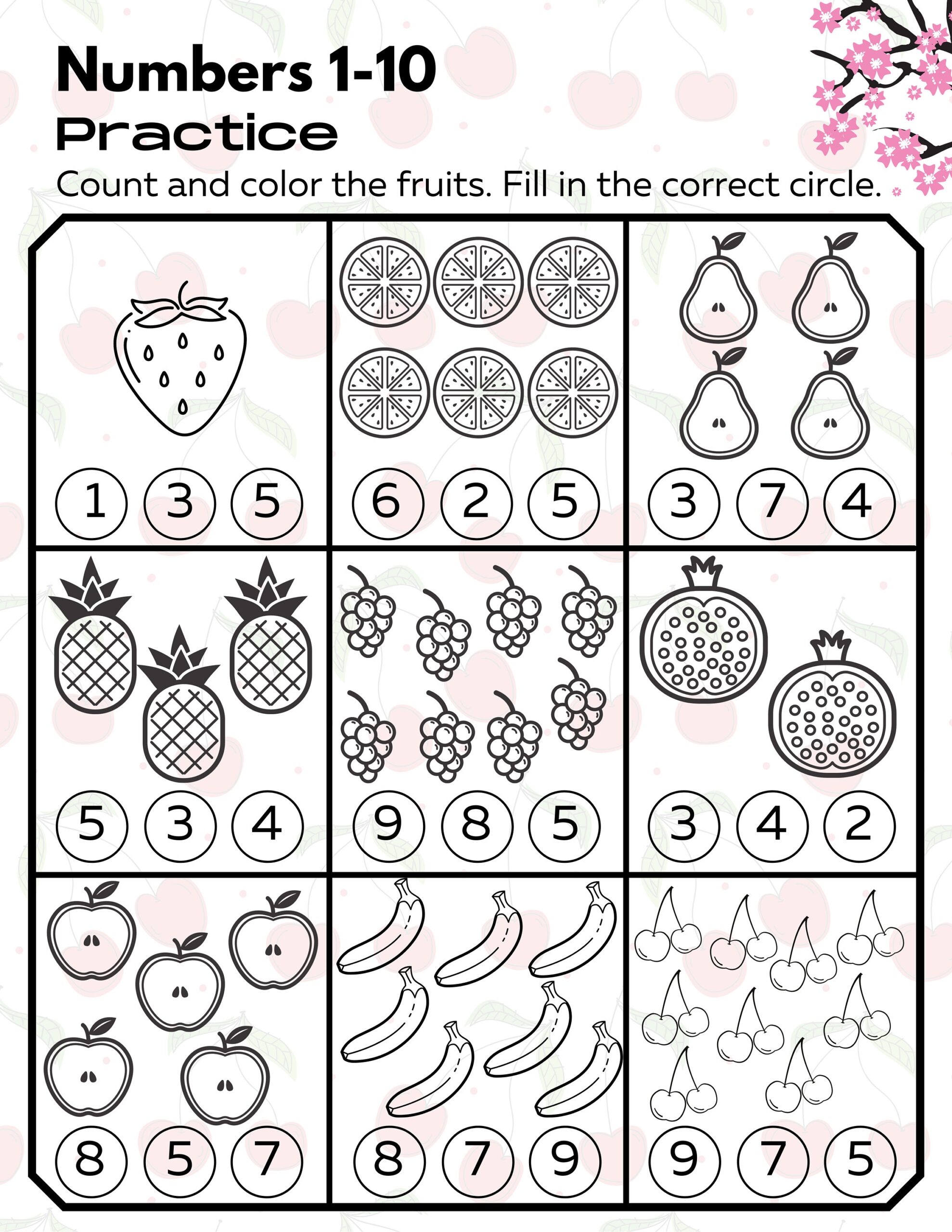math preschool printable activities