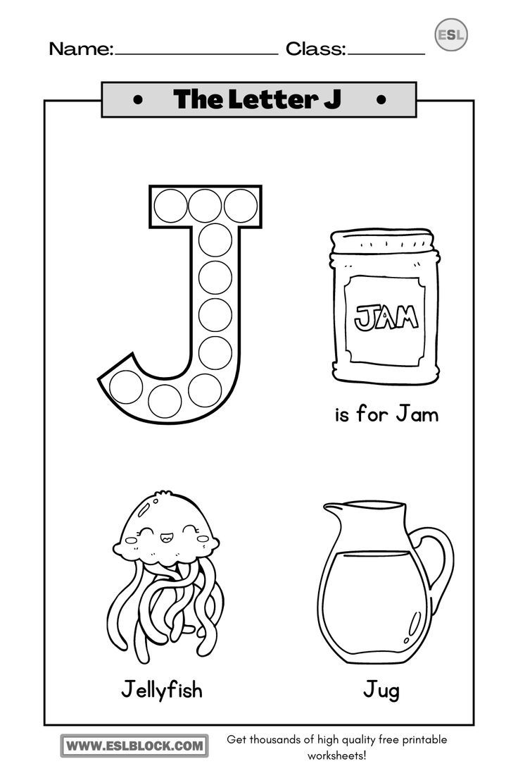 letter j printable activities