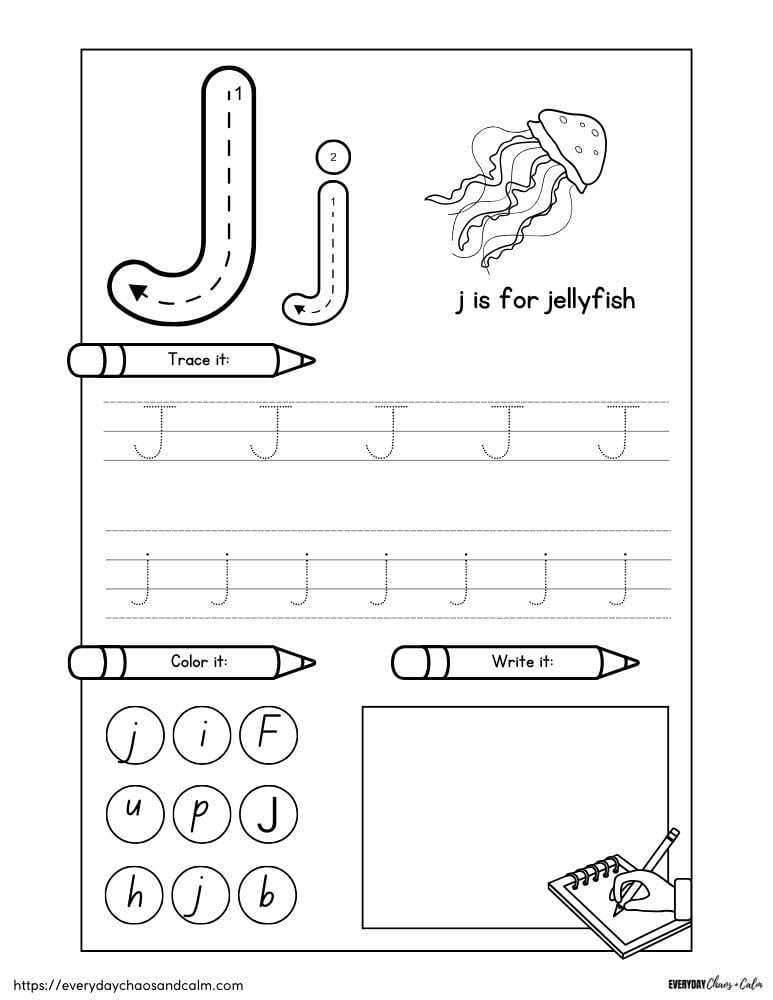 free printable letter j activities