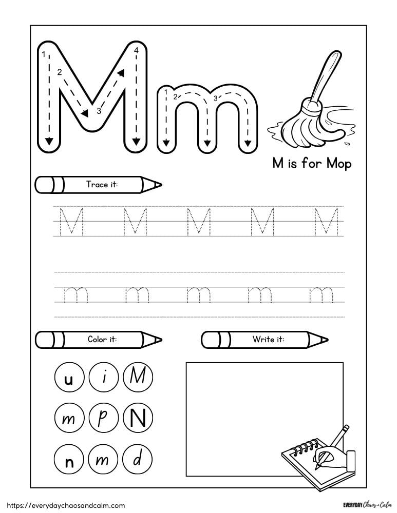letter m printable activities