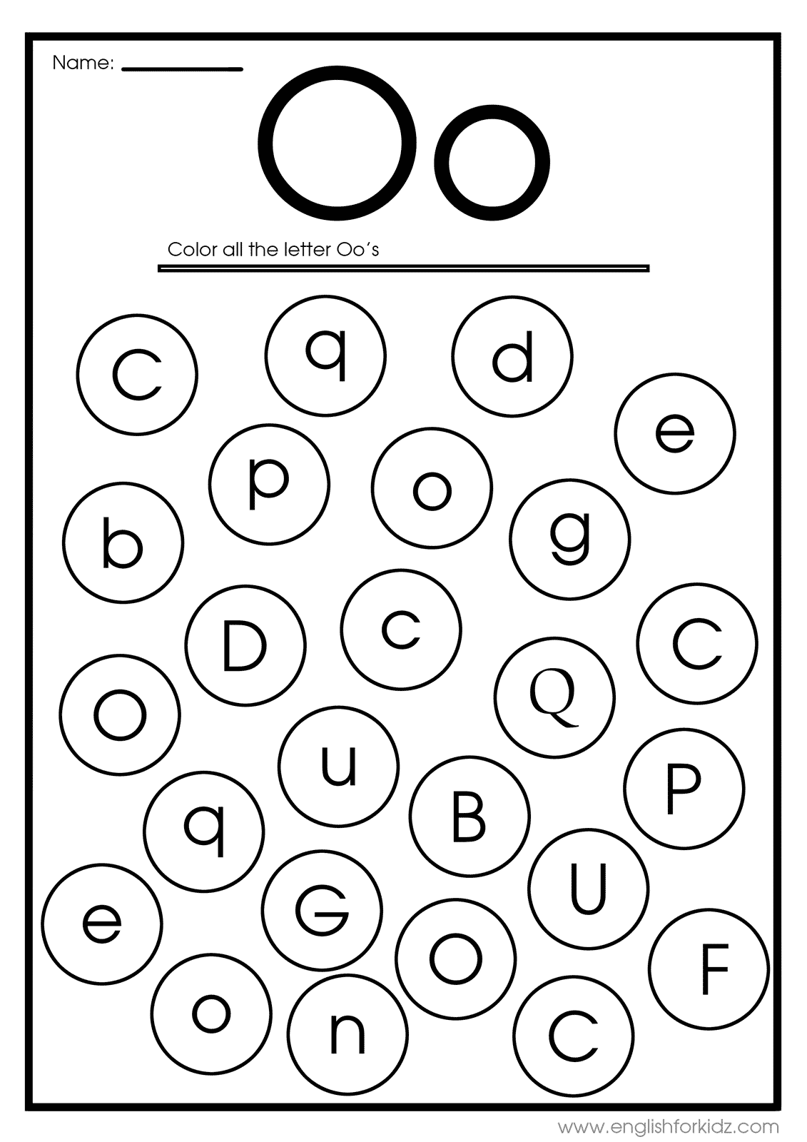 Free Printable Letter O Worksheet Preschool