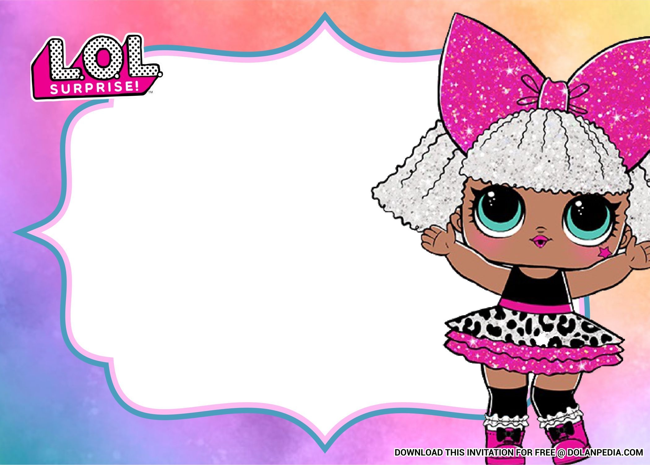  FREE Printable LOL Surprise Dolls Birthday Party Invitation 
