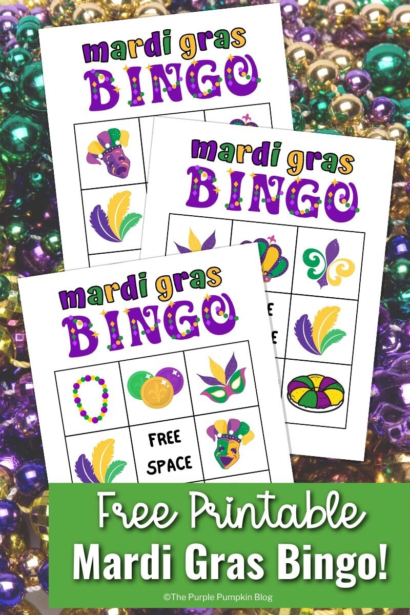 Free Printable Mardi Gras Bingo Cards For Bingo Game Night 