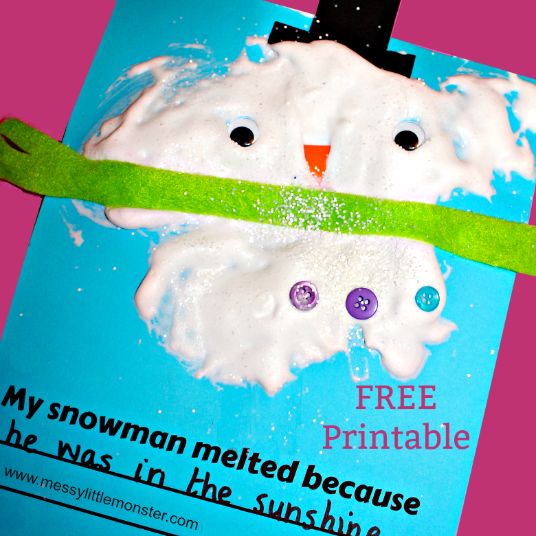 Free Printable Melted Snowman Craft