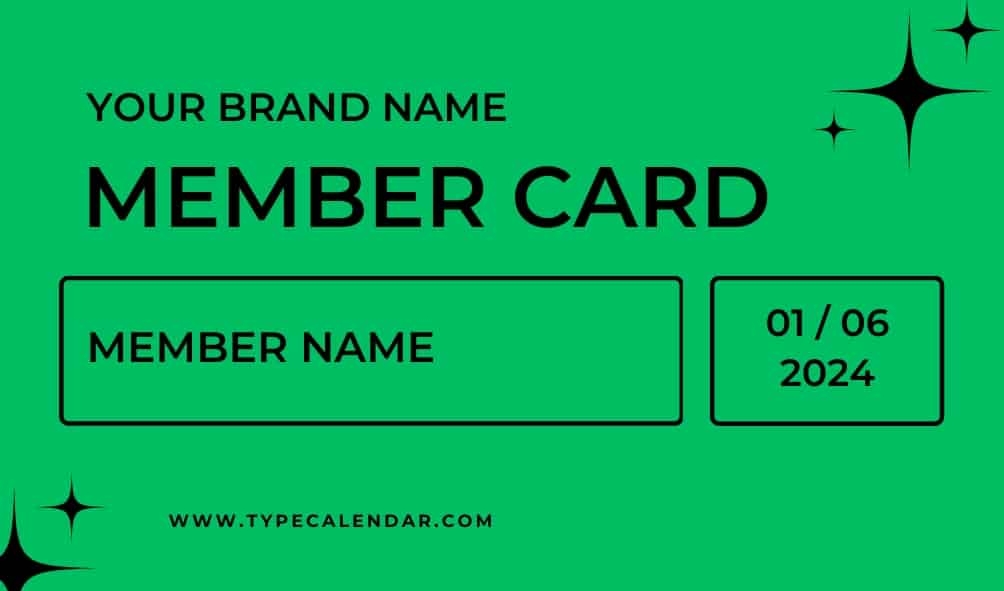 Free Printable Membership Card Templates Excel Word PDF 