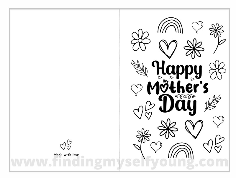 folding mothers day card printable template