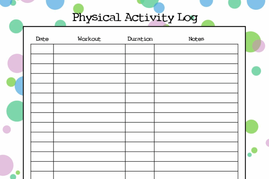 Free Printable Physical Activity Log Mommy Octopus