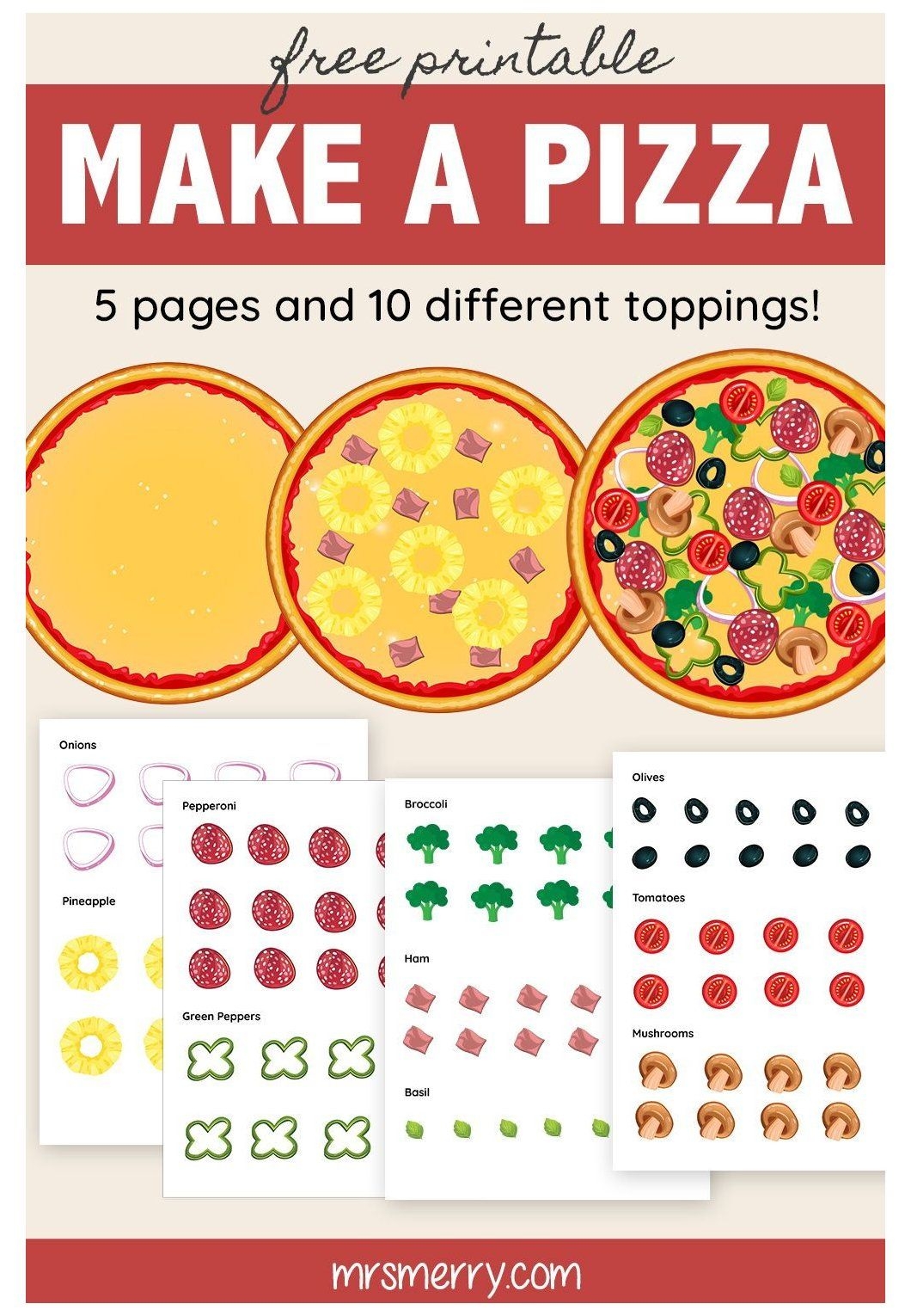 Free Printable Pizza Activity Sheets
