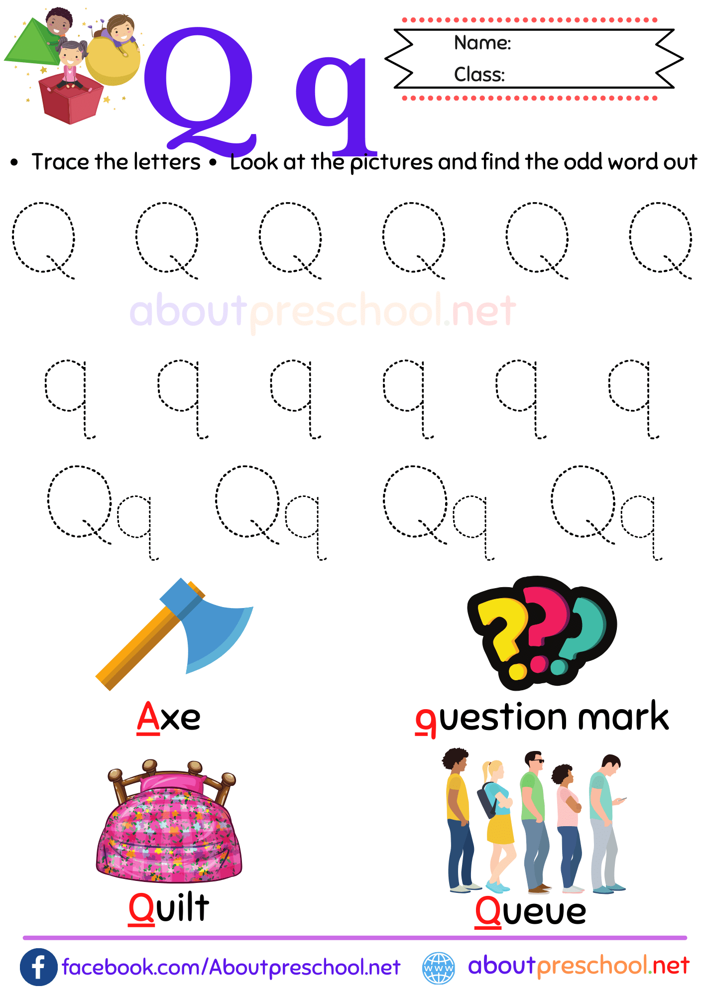 Free Printable Preschool Letter Q Worksheets About Preschool