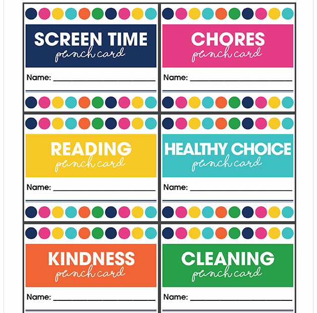 Free Printable Punch Cards Printable Word Searches
