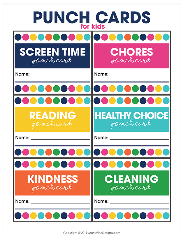 Free Printable Punch Cards Printable Word Searches