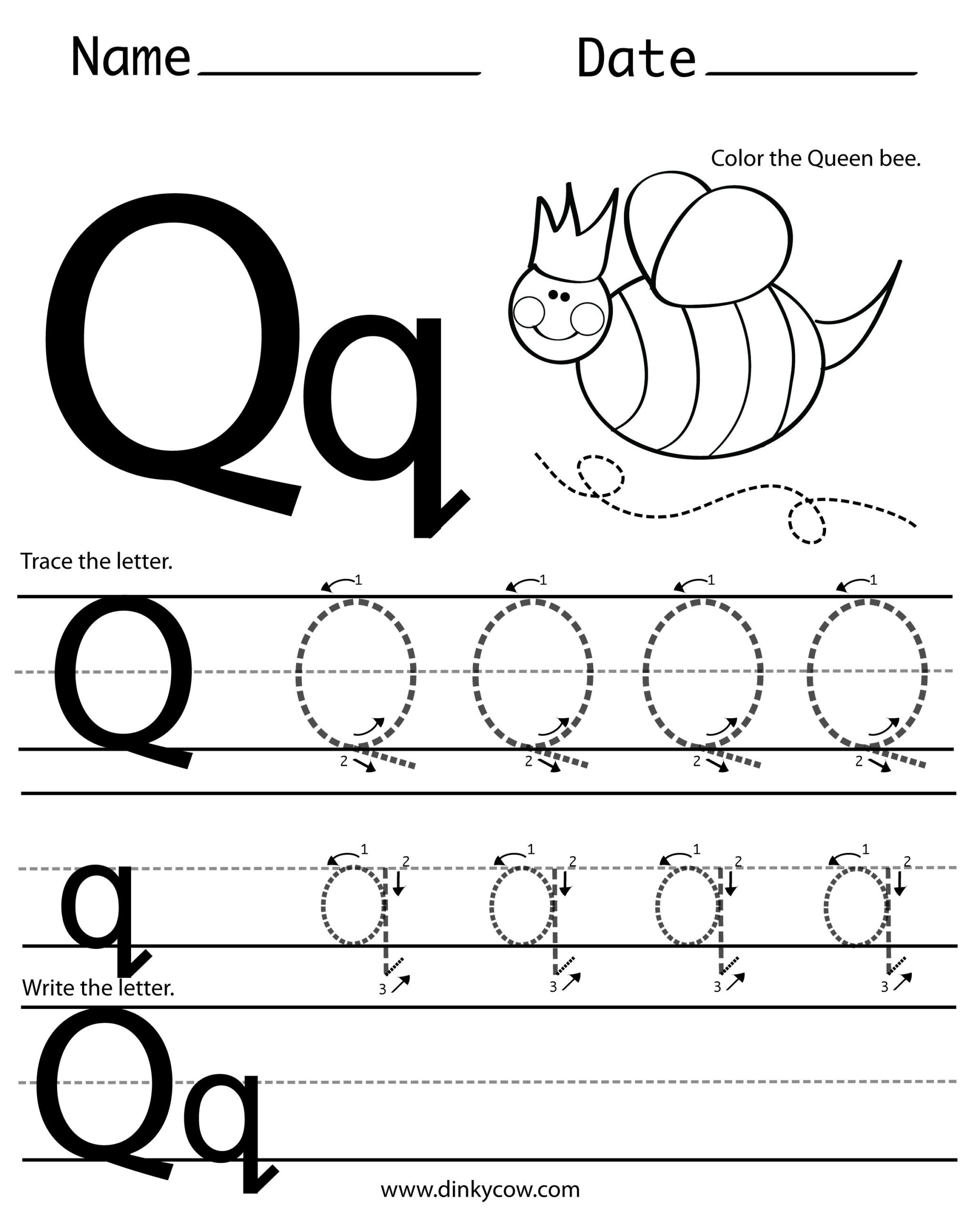 Free Printable Q Worksheets