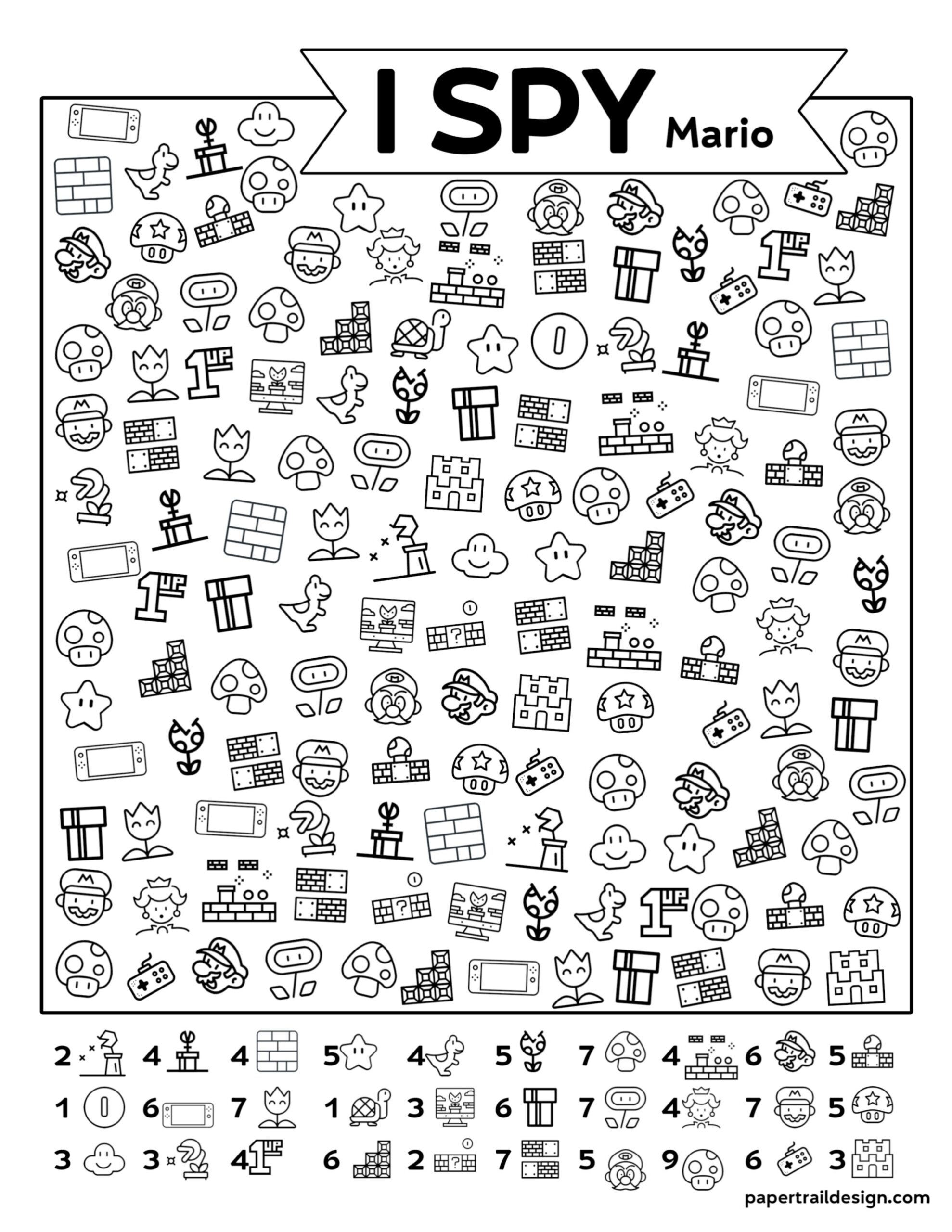 mario printable activity