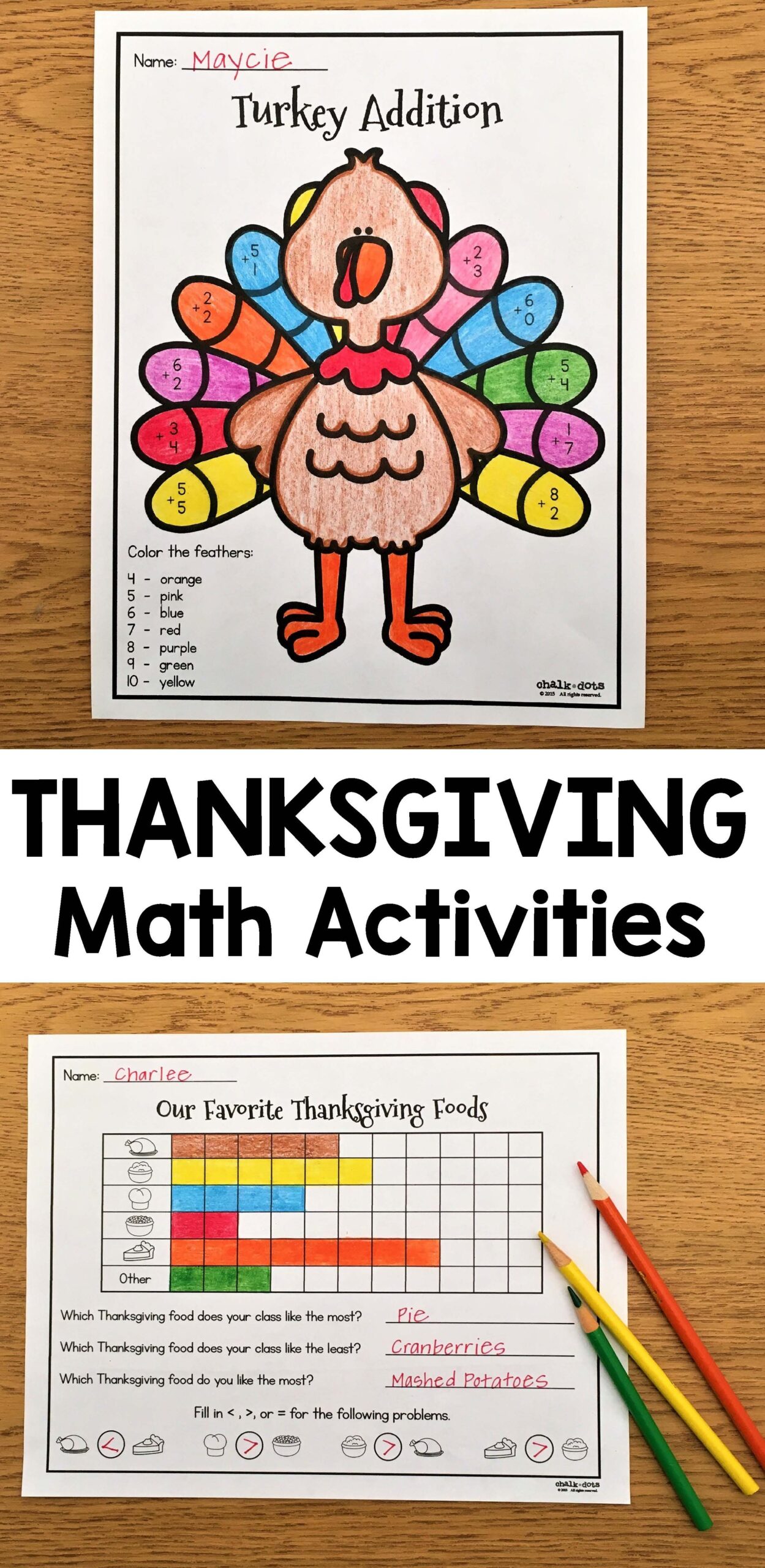 math thanksgiving activities printable