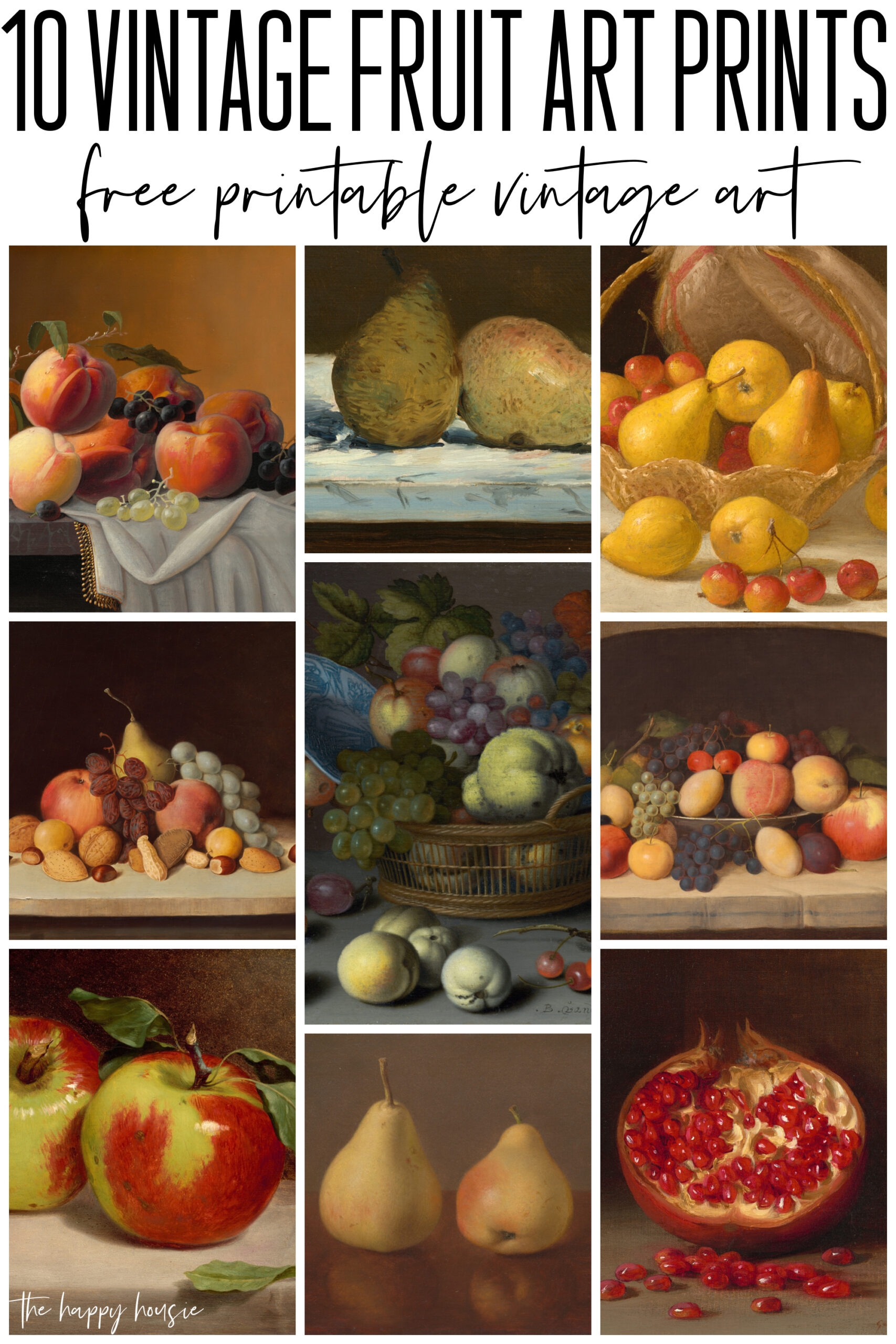Free Printable Vintage Fruit Art The Happy Housie