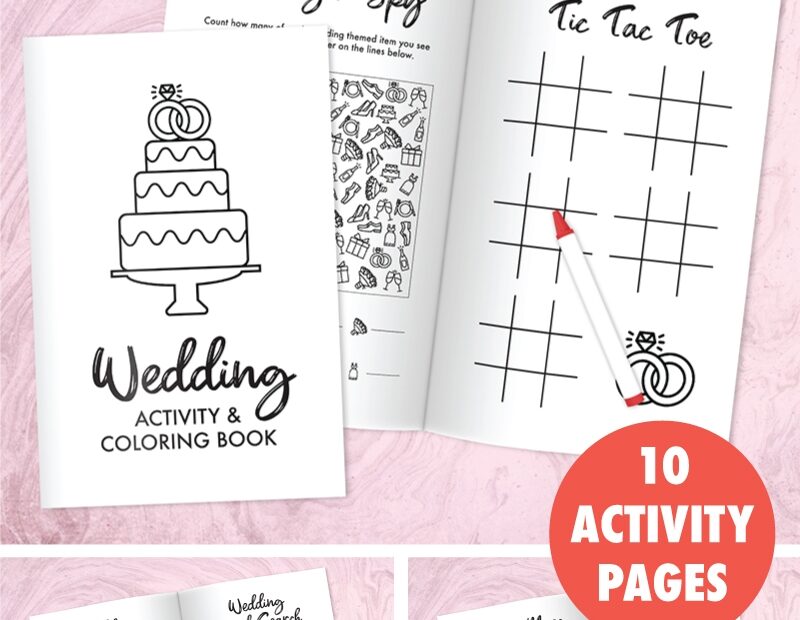 Free Printable Wedding Activity And Coloring Book For Kids Pjs And Paint