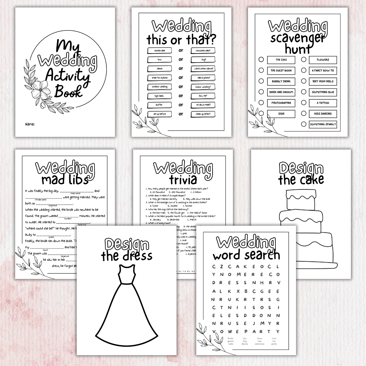 FREE Printable Wedding Activity Book For Kids