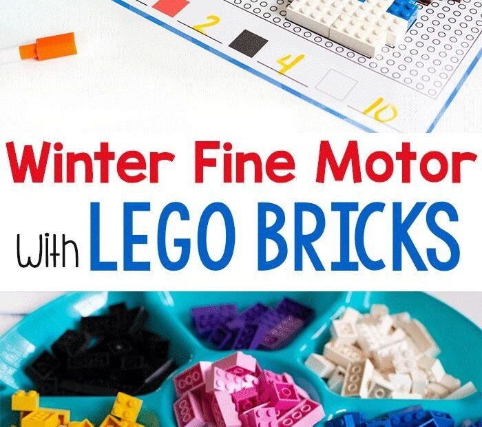 Free Printable Winter Fine Motor Mats With LEGO Bricks Lego
