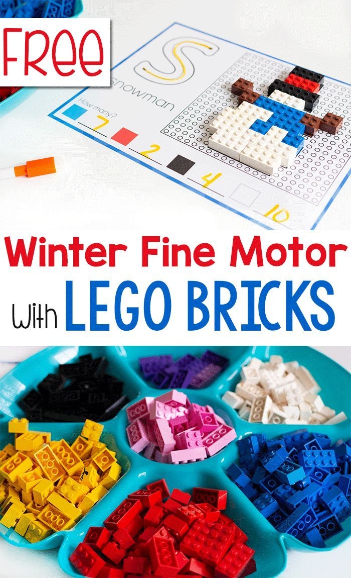 Free Printable Winter Fine Motor Mats With LEGO Bricks Lego 