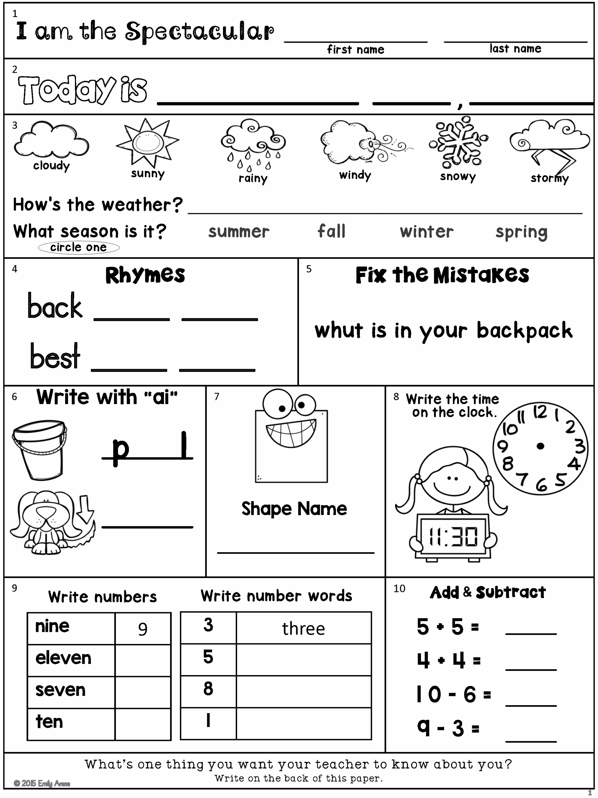 Free Printable Worksheets For 2Nd Graders