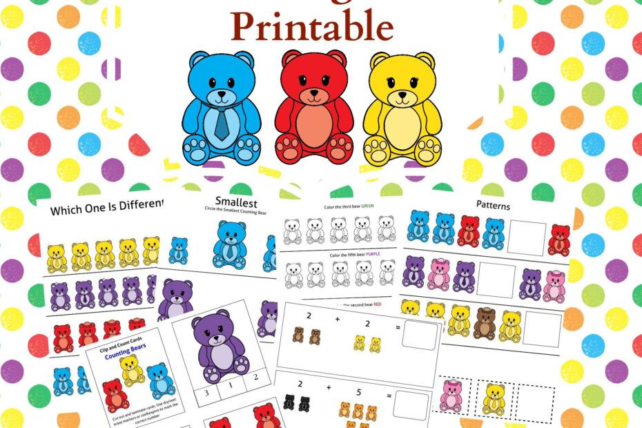 FREE Printables And Games That Use Counting Bears