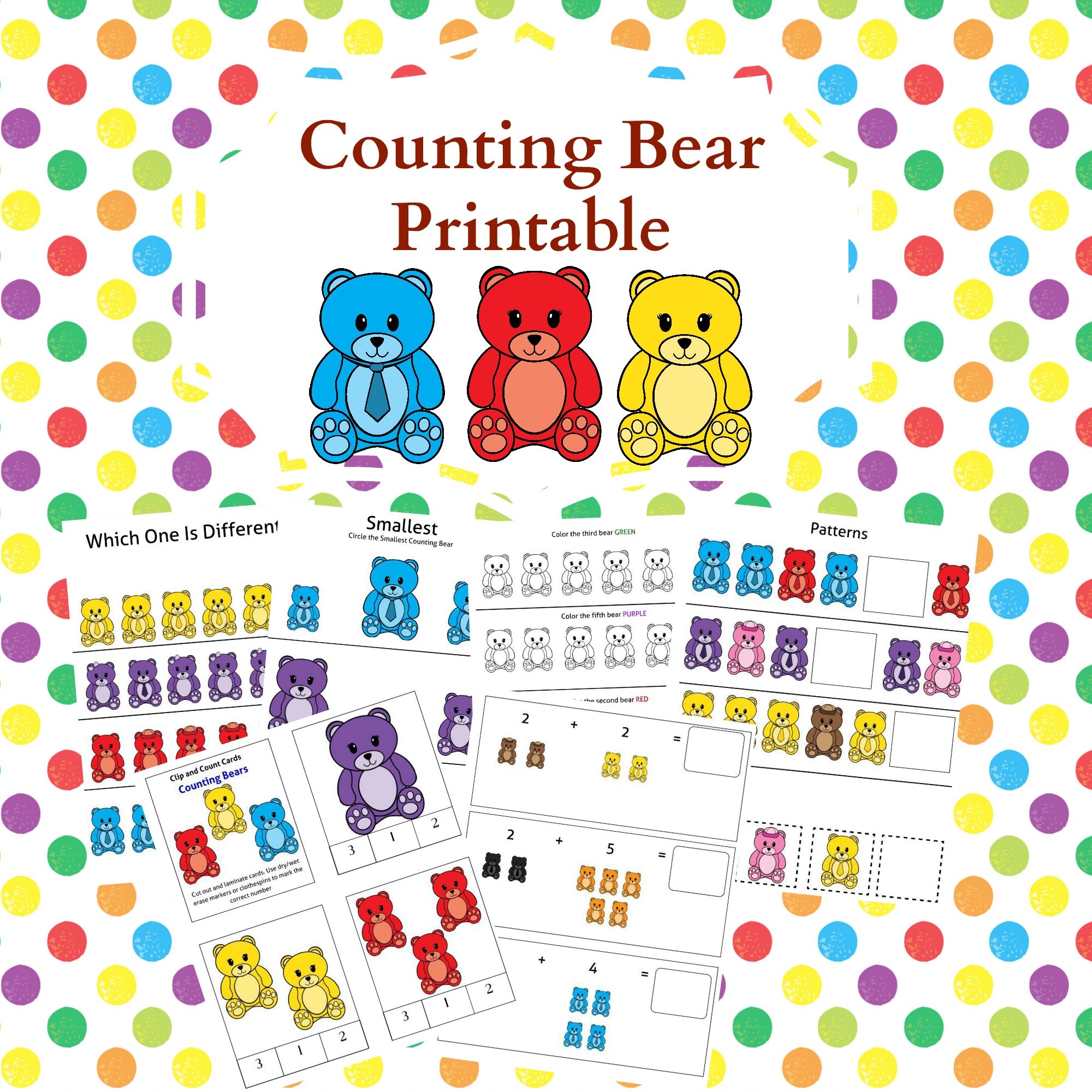 FREE Printables And Games That Use Counting Bears