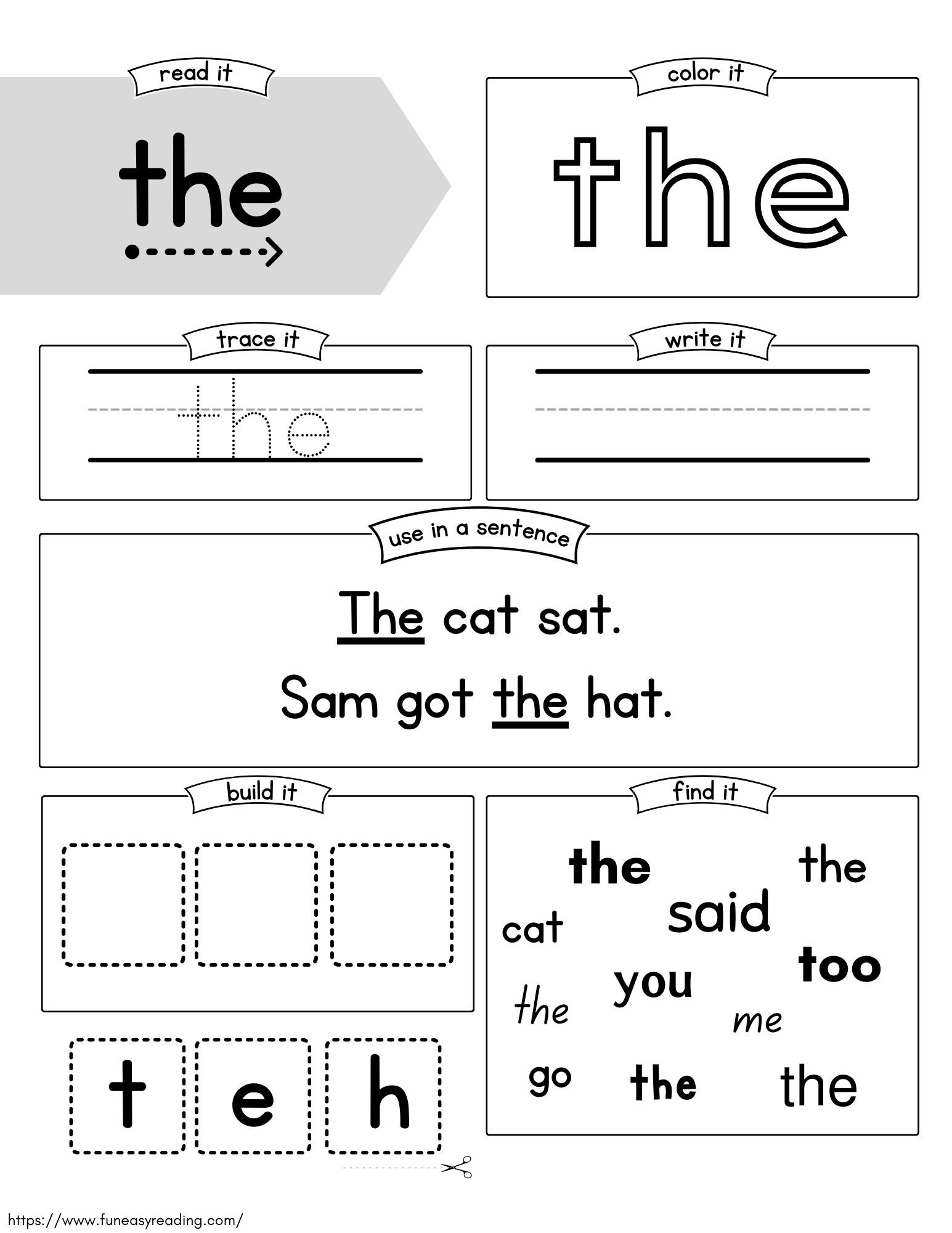 free printable sight word activities