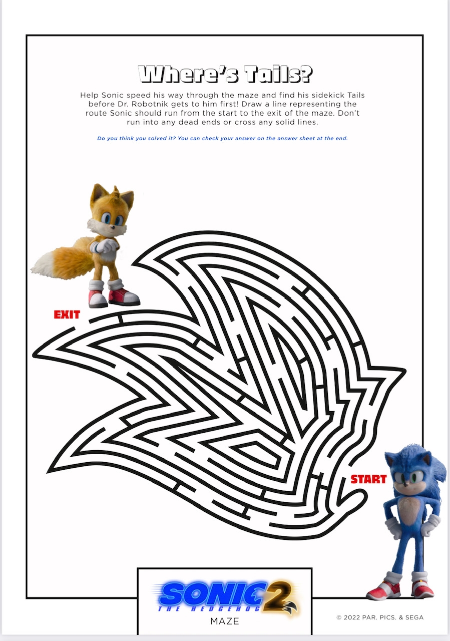 Free Sonic Coloring Pages Printable Sonic The Hedgehog 2 Activity Book 