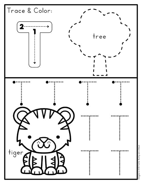 Free Tracing Letter T Worksheets