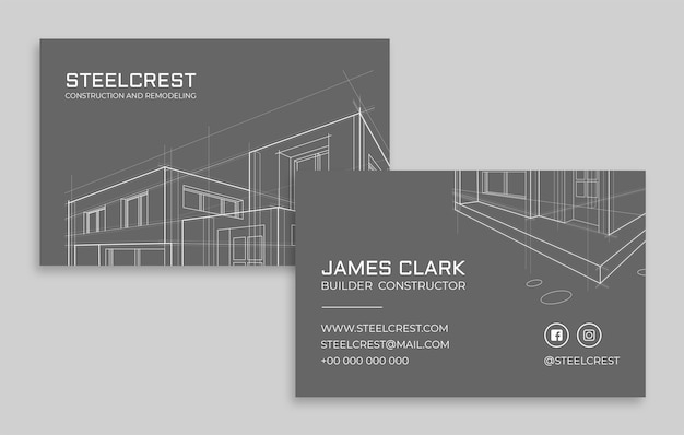free printable construction business card templates