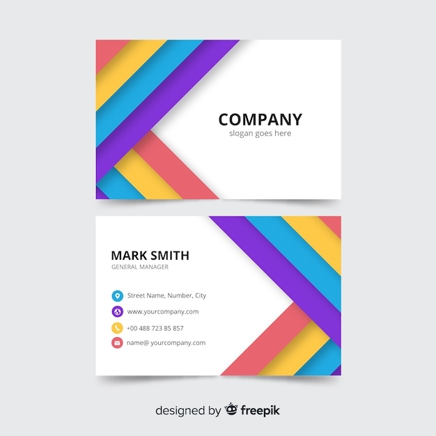 Free Vector Corporate Business Card Template Front And Back Design