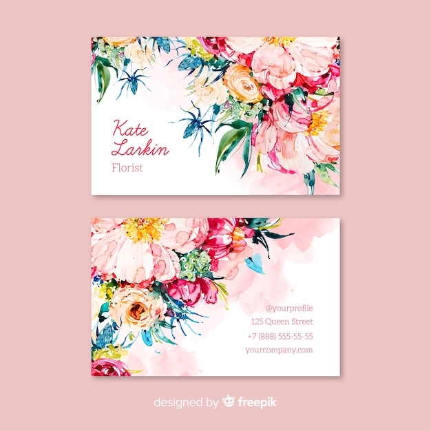 free printable floral business card template