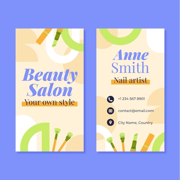 Free Vector Flat Design Job Hunting Vertical Business Card