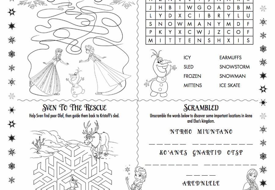 Frozen Worksheets Printable Learning Printable