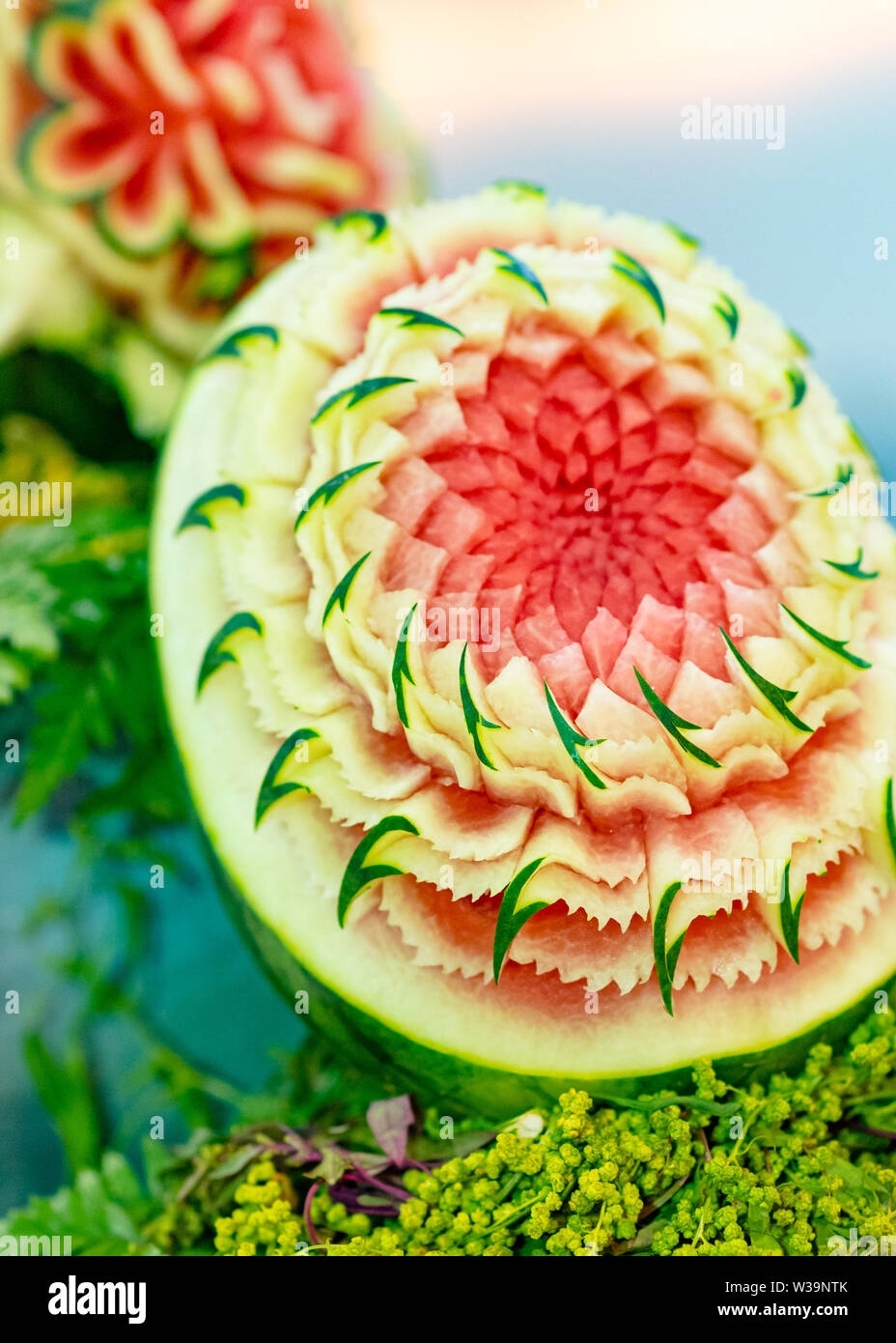 Fruit And Vegetable Carvings Display Thai Fruit Carving 