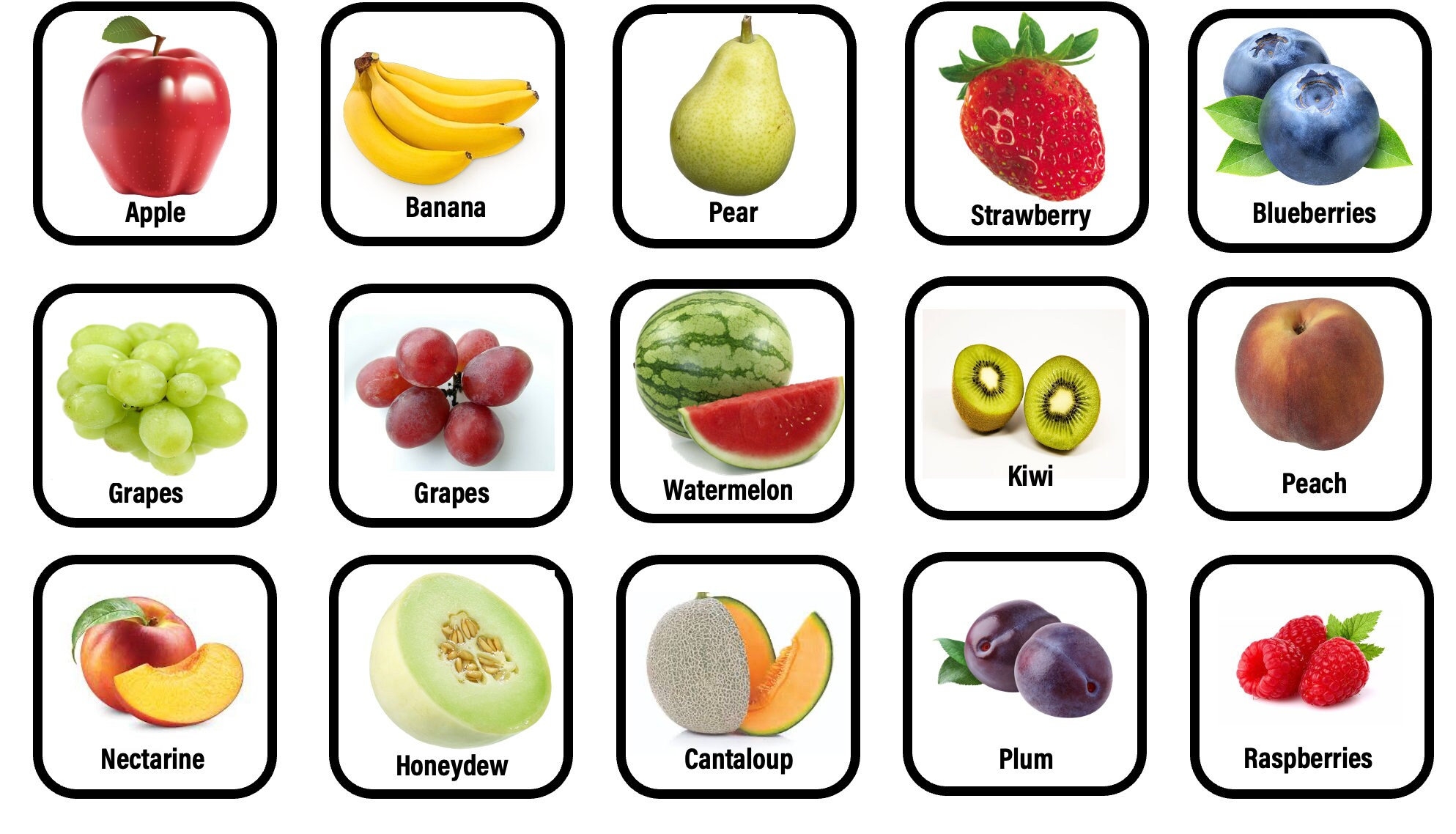 pictures of all fruits