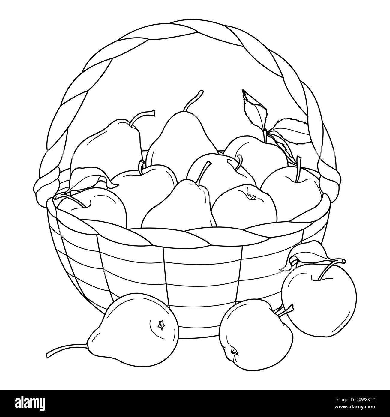 coloring picture of fruit basket