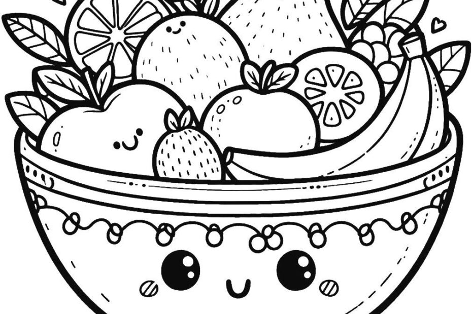 Fruit Bowl Coloring Page