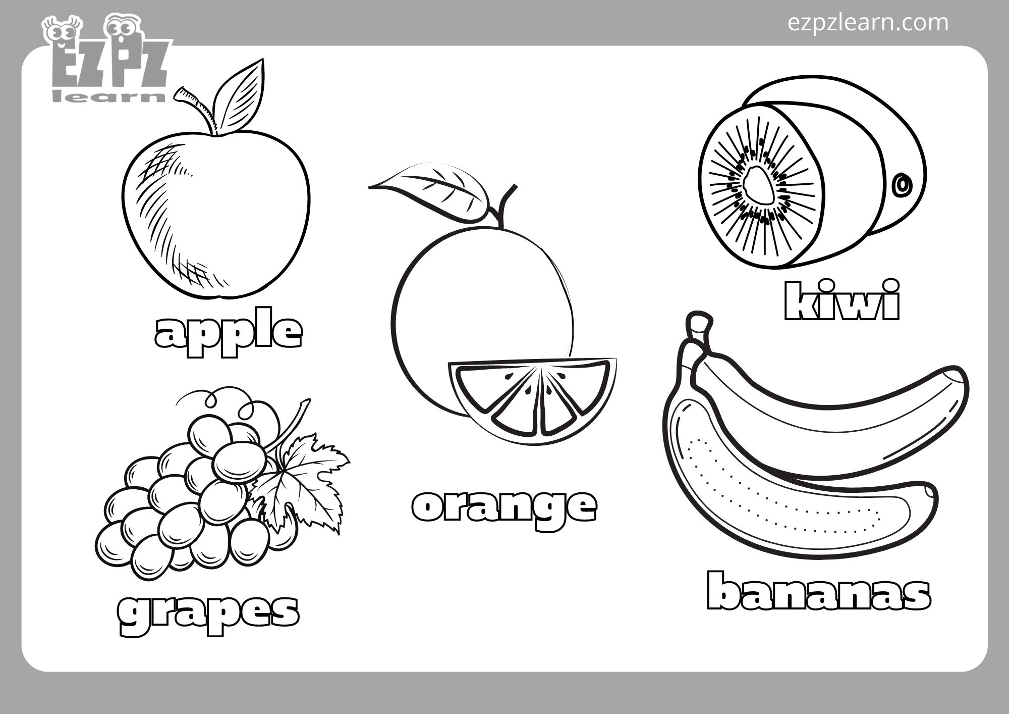 fruit pictures to color