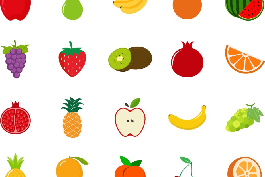 Fruit Icons Fruits Food SVG Fruits Clipart Vector SVG Print File Printable Colorful Fruits Clipart Cute Fruits Icons Instant Download Etsy