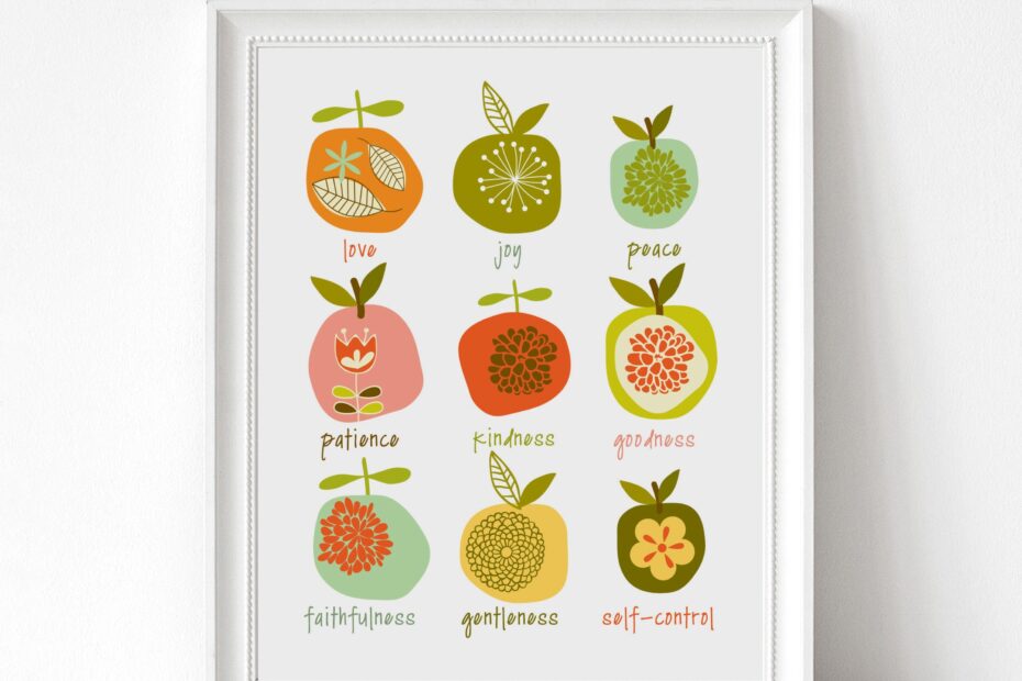 Fruit Of The Spirit Wall Art Print Bible Verse Nursery Art Galatians 5 22 Scripture Print For The Wall Love Joy Peace Whimsical Etsy