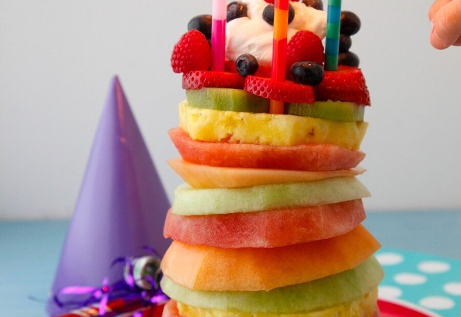 Fruit Tower Birthday Cake