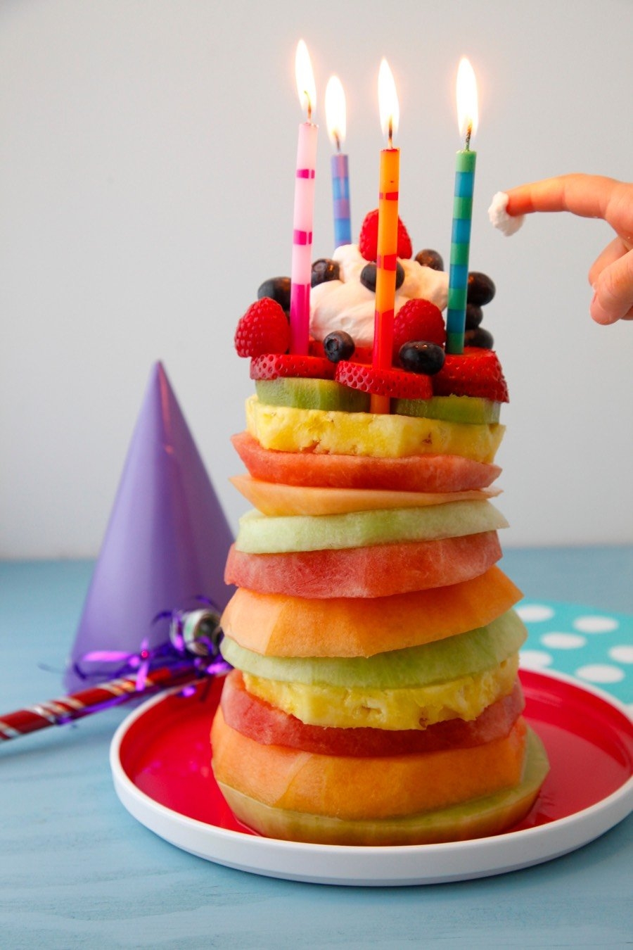 Fruit Tower Birthday Cake