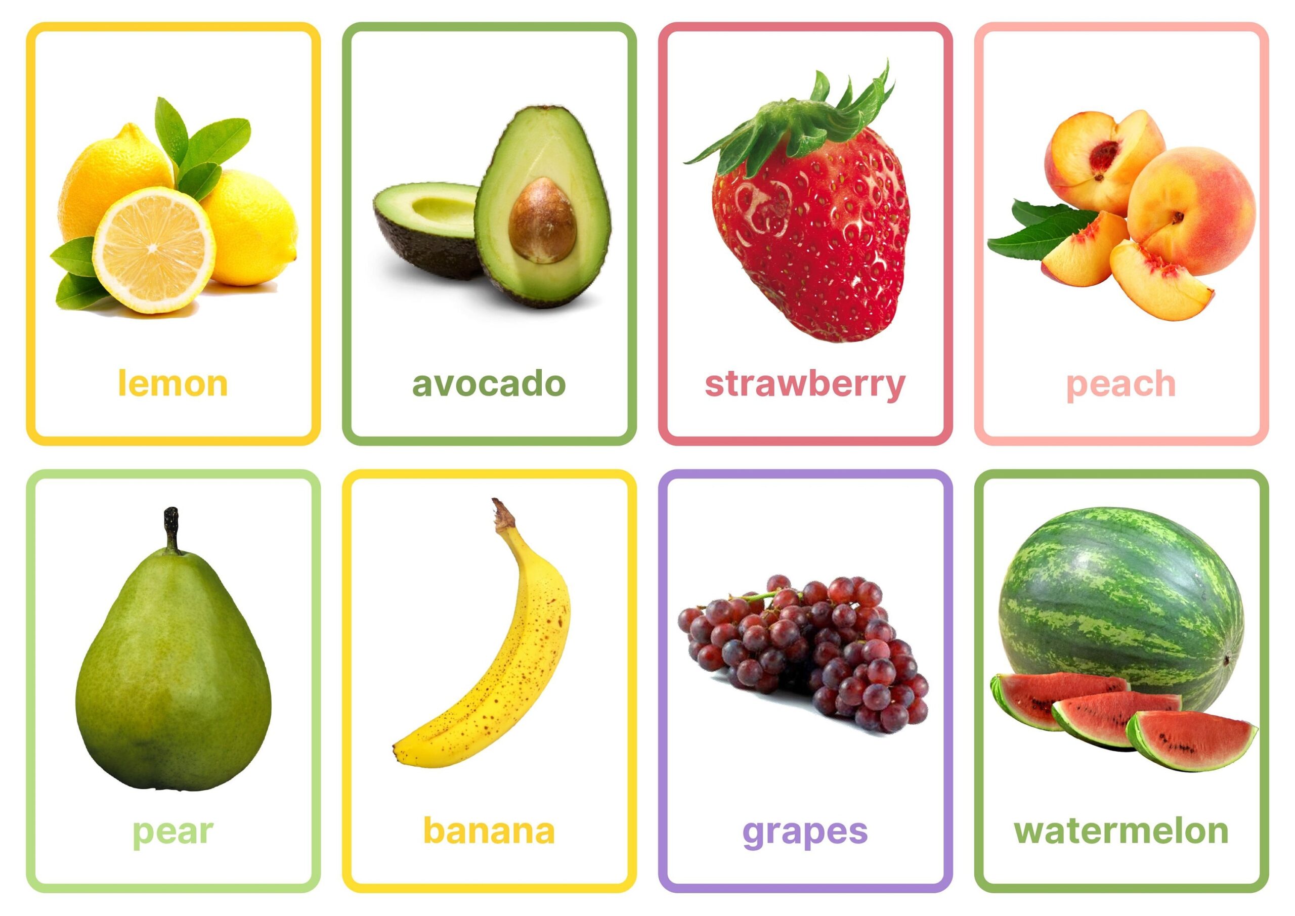 Fruits And Vegetables Flashcards Printable Download Montessori Style Set Of 48 Cards Including Words And Pictures