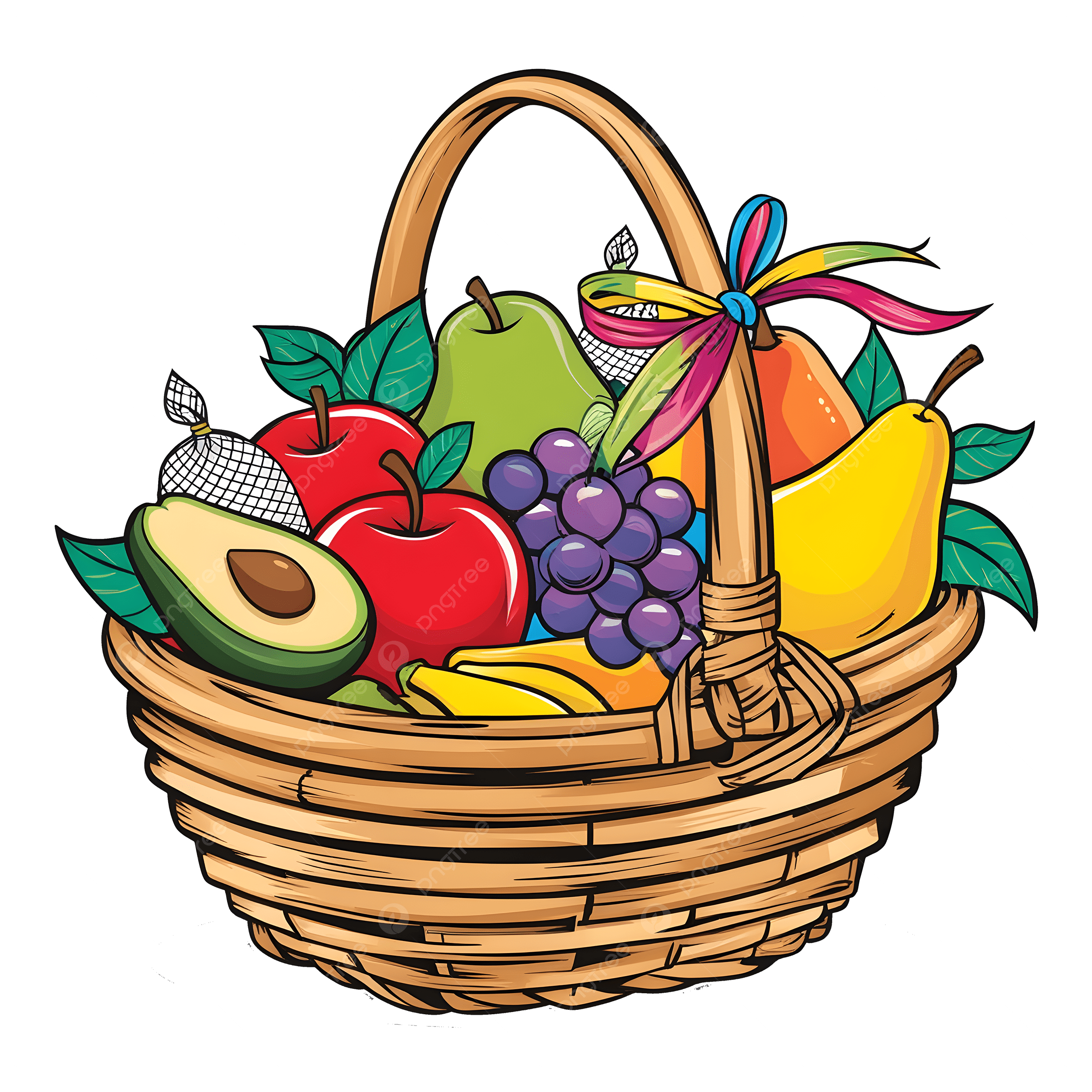 fruit basket pictures for colouring