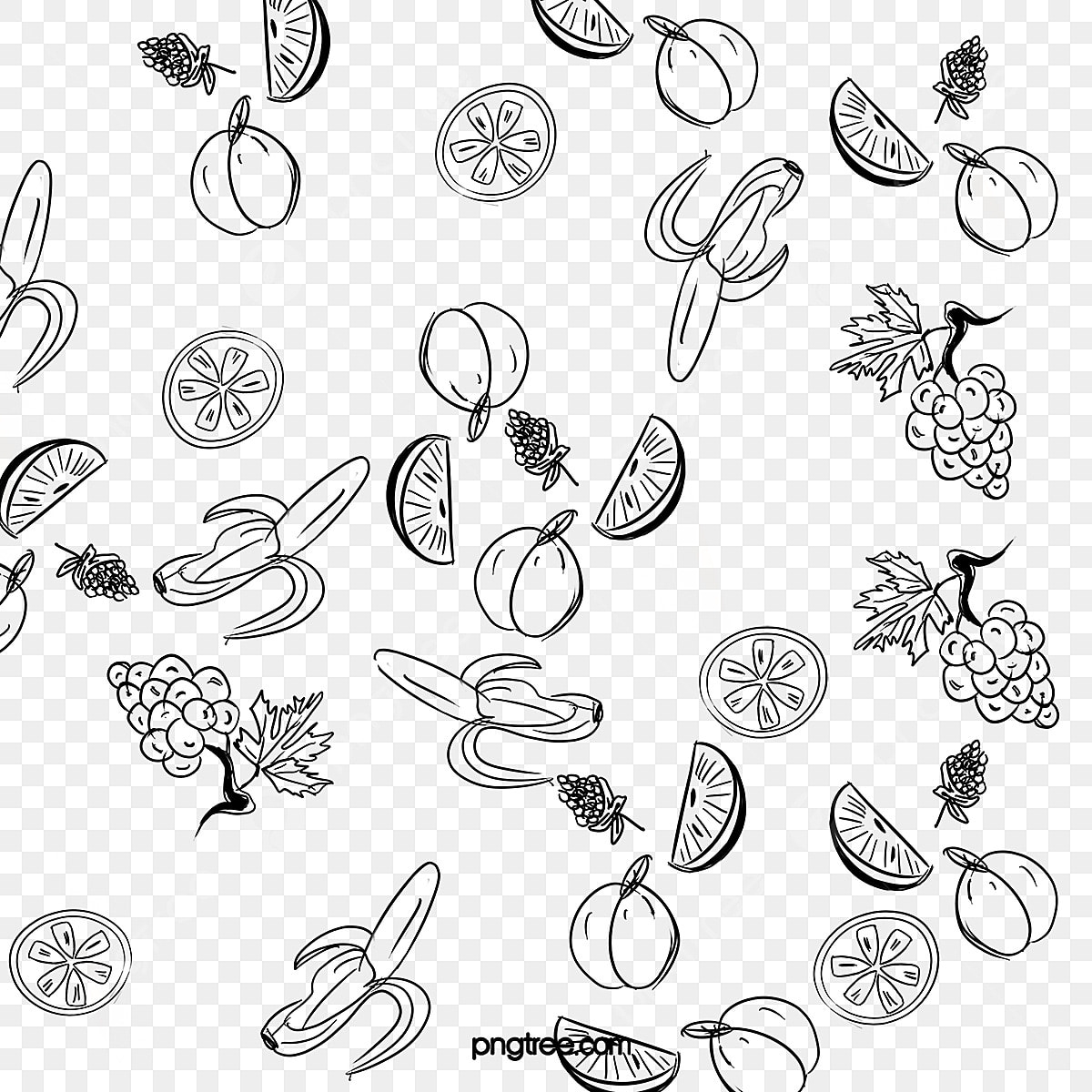 fruit pictures black and white