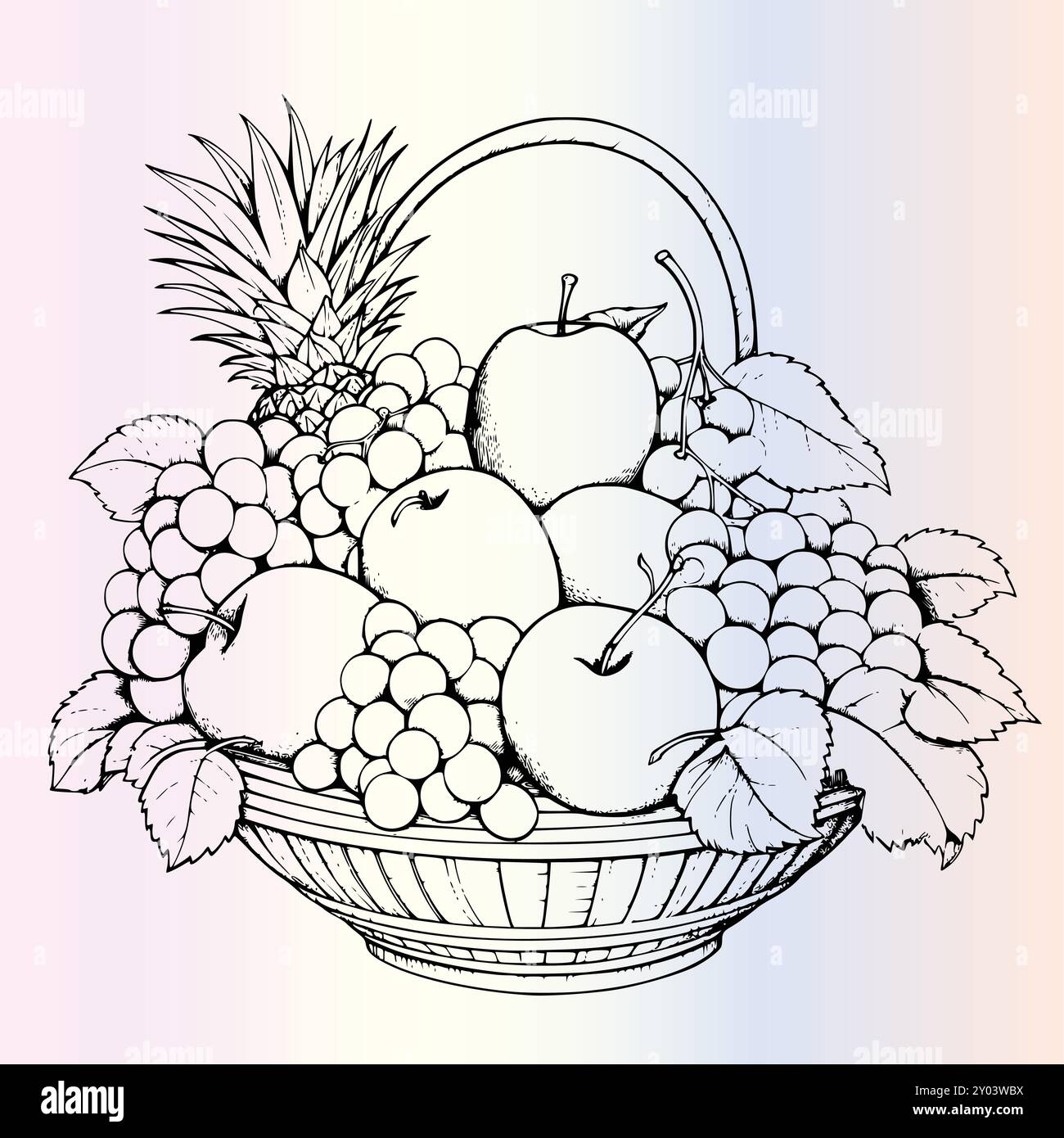 Fruits Coloring Pages For Kids Stock Vector Image U0026 Art Alamy