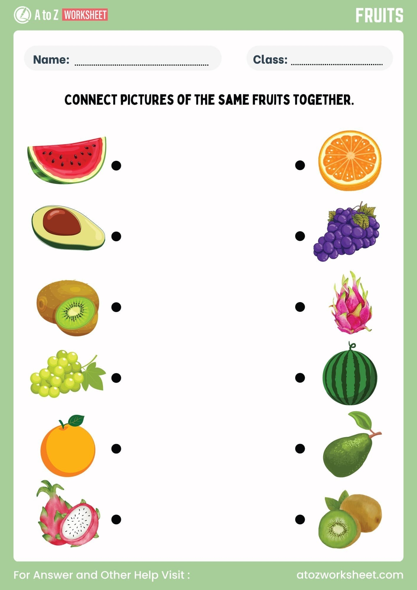 Fruits Name Worksheet Free Printable PDF Activities A To Z Worksheet